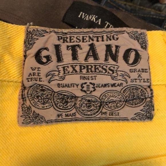 Vintage Gitano Shorts Bright Yellow Jean Shorts High Waist 3 - Picture 5 of 5